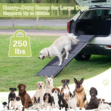 Рампа для собак у машину, 180 см, розкладна, протиковзка. Підходить для авто, вантажівок та SUV. Ширина 50 см. Максимальне навантаження: 110 кг
