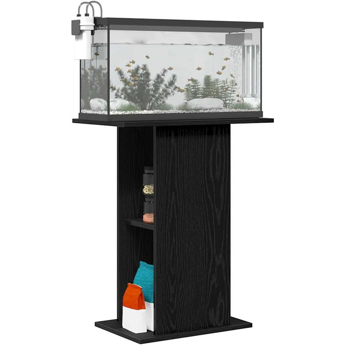 Тумба для акваріума vidaXL 60,5x36x72,5 см, чорний дуб, ДСП, міцна шафа для акваріума