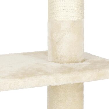 Котячий комплекс SPRINGOS з дряпалкою, лежаком та регульованою висотою 245-260 см, кремовий