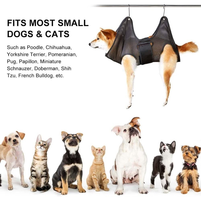 Гамак для грумінгу собак DONGKER, гамак для догляду за шерстю для собак і котів, дихаючий гамак для підстригання нігтів та грумінгу