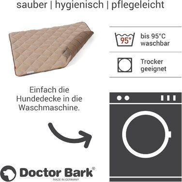Флісова двостороння лежанка Doctor Bark для великих собак, золото-коричнева, 100x80 см, міцна, прати до 95°C