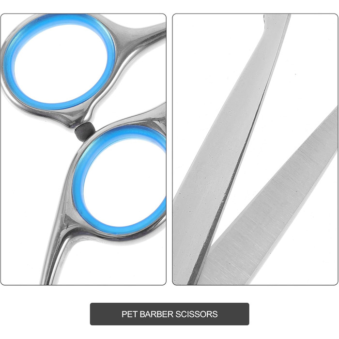 Набір з 2 ножиць для грумінгу тварин з округлою голівкою, нержавіюча сталь, професійний грумінг та домашнє використання, прецизійна заточка, ергономічні ручки