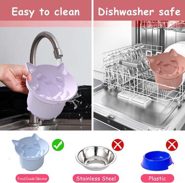 Набір мисок для котів Suyoku: повільне годування, проти блювоти, з підставкою, зелений