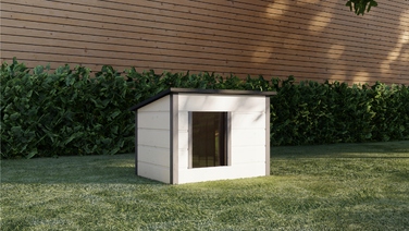 Будник для собак та котів LD1 утеплений + штора, серія TajgaWood