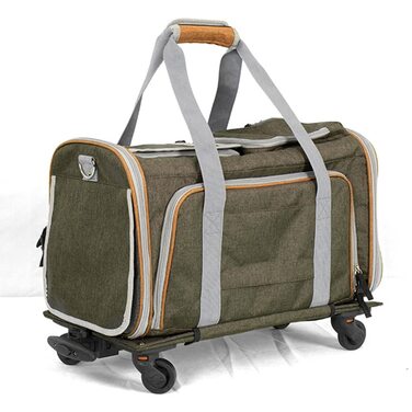 Розширювана переноска для домашніх тварин, переноска для котів/собак, переноска для подорожей знімними колесами, складана переноска для собак та котів середніх та маленьких порід (колір: Стиль C)