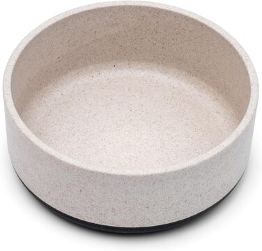 Миска для собак Titan Fuzzl з бамбука та гуми, 22 см, з антибактеріальним покриттям, неслизький дно, сіра, екологічна, довговічна, для середніх та великих собак (об'єм 0.8 л)