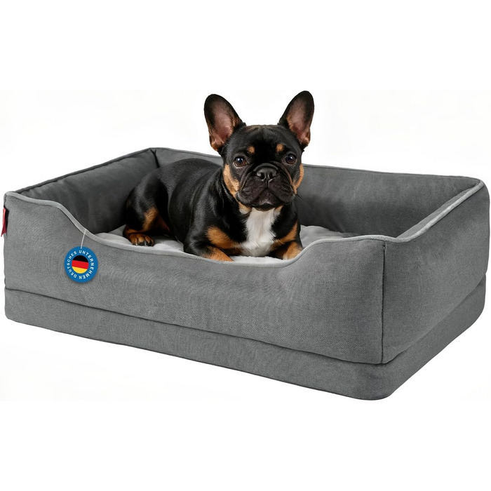 Ортопедичне ліжко для собак Zedelmaier, 90x68x25 см, велике та середнє, з водонепроникним покриттям, знімний чохол, зручне, антикіготок