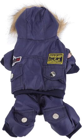 GLOGLOW Зимова куртка для собак, тепла куртка з капюшоном для маленьких собак (M), блакитна