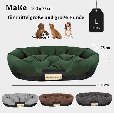 Крісло-ліжко для собак XL 115x95 см, персоналізоване з іменем, вологостійке, миється, для дому