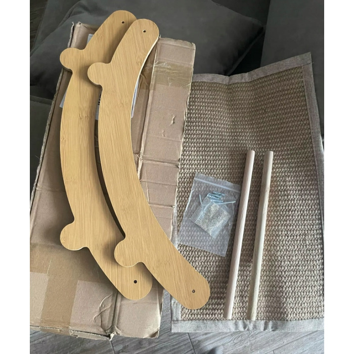 Ліжко для тварин DKM, бежеве, дерев'яне, 50x32 см, окремо стояче