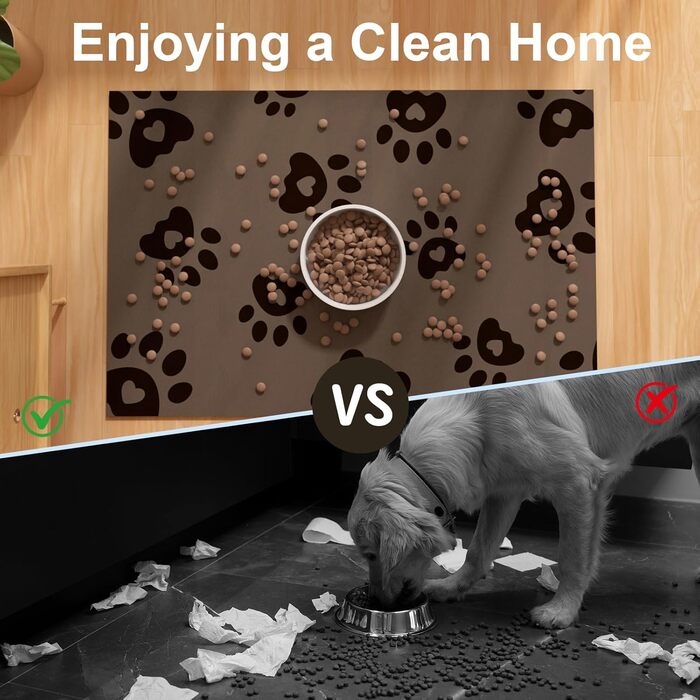 Килимок для годівлі собак Bleswin 30x50 см, водопоглинаючий, неслизький, коричневий