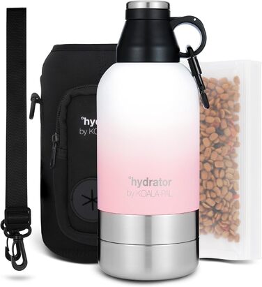 Водяна пляшка для собак Koala Pal 1.8 л з чохлом та ремінцем – миска для собак великих порід, туристична пляшка + миски для собак, кемпінгове спорядження для собак, аксесуари для собак великих порід