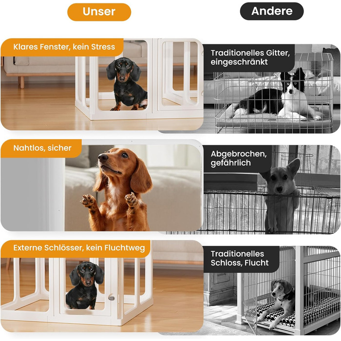 Клітка-біговий вольєр для цуценят Gardner Pet Acryl, 60 см, 8 панелей, для дому, складана, прозора, з присосками, підходить для цуценят, кроликів, котів, свиней