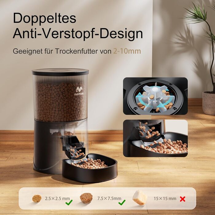 Автомат годування котів IMIPAW 5G WiFi, керування через додаток, 4L, для котів та собак