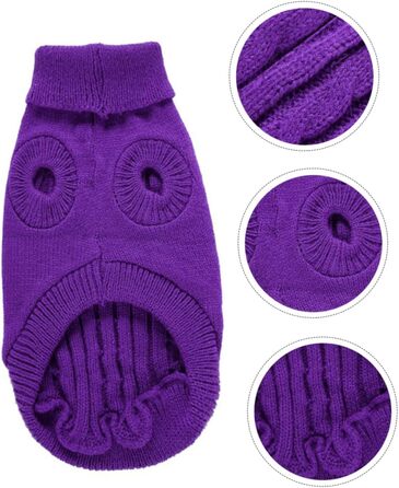 Пов'язка на голову для собак POPETPOP з акрилових волокон, фіолетового кольору, тепла, для зими, миється та повторно використовується, розмір XXXL