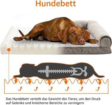 Софа-ліжко для собак Amazon Basics XL U-подібної форми, 112 x 89 x 20 см, бежева