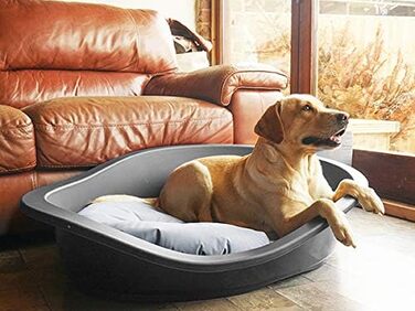 Матрац для собак Rosewood Tough & Mucky 95, водовідштовхувальний, розмір L, 81 см, чорний/сірий, 58 x 83 x 10 см