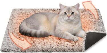 Самогріюча котяча ковдра 115x72 см для котів та собак, велика, знімна, без електрики, фланелева, для дому та вулиці (M)