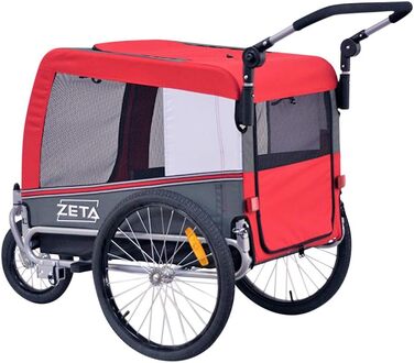 PAPILIOSHOP Причіп для собак та котів, візок для тварин, 3 розміри, стабільний, комфортний, практичний (Червоний)