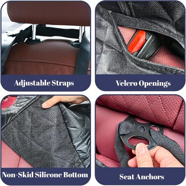 Накладка на сидіння авто для собак, 135x120 см, водонепроникна, з кріпленням, універсальна