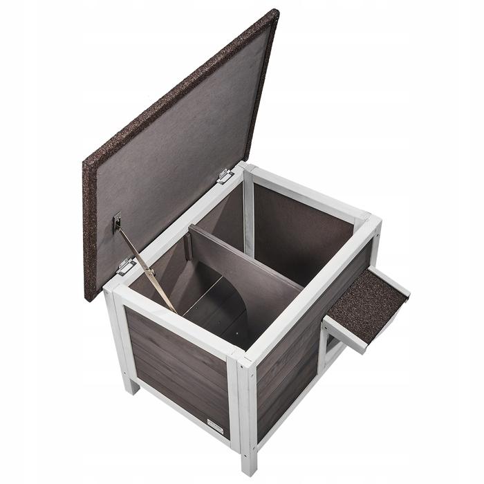 Дерев'яний будинок для кота VEVOR (61x50,8x53,5 см) — вулична будка для котів