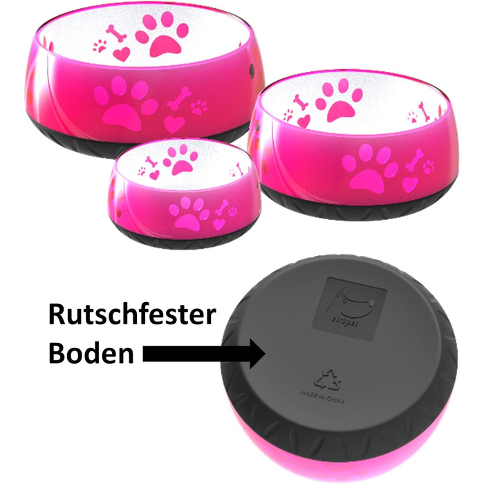 Миска для собак велика та маленька - годівниця/поїлка S/M/L з неслизьким дном (M 1010мл для середніх собак, рожева) M 1010мл (середні собаки) Рожева