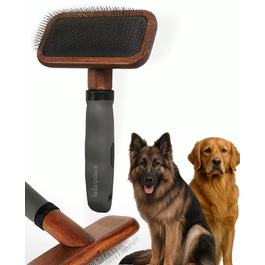 Щітка для собак та котів Holz: Slicker, знімач підшерстка, проти ковтунів, з нержавіючою сталлю, ергономічна ручка