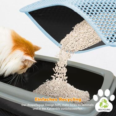 Килимок для котячого туалету Blissstorm Matte 60x90cm з EVA, водонепроникний, антиковзкий, нейтралізує запахи, легко миється, для всіх котів, хакі (також доступний розмір 30x45см)