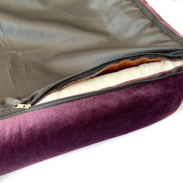 Собаче ліжко з велюру, миється, з високими бортиками – для маленьких та великих собак (M (80x50x18 см), слива)