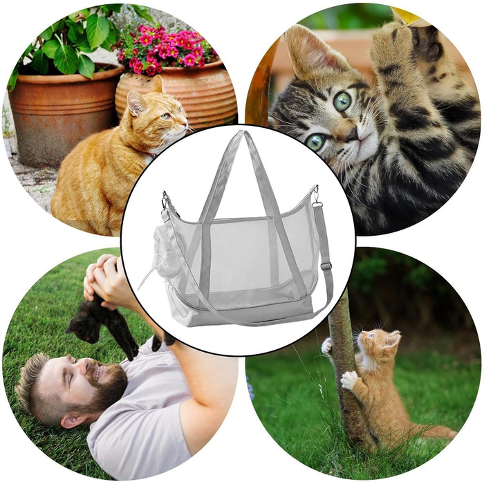 Переноска для собак та котів, регульована сумка-переноска для маленьких собак та котів, сумка для подорожей, переноска для цуценят, переноска для собак, сумка через плече для подорожей, м'ятно-зелений (сірий)