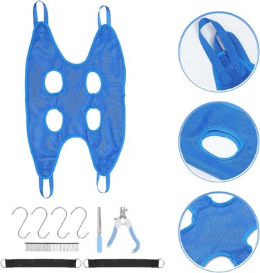 Набір для догляду за тваринами з гамаком: догляд за кігтями та шерстю. Підходить для котів та собак. Легка збірка та практичний дизайн.