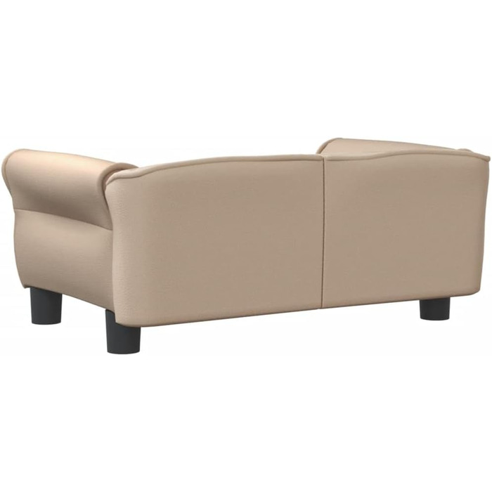 Софа для собак Festnight, ліжко для маленьких собак та котів, м'яке ліжко для домашніх тварин з штучної шкіри, 70x45x30 см (Капучино)