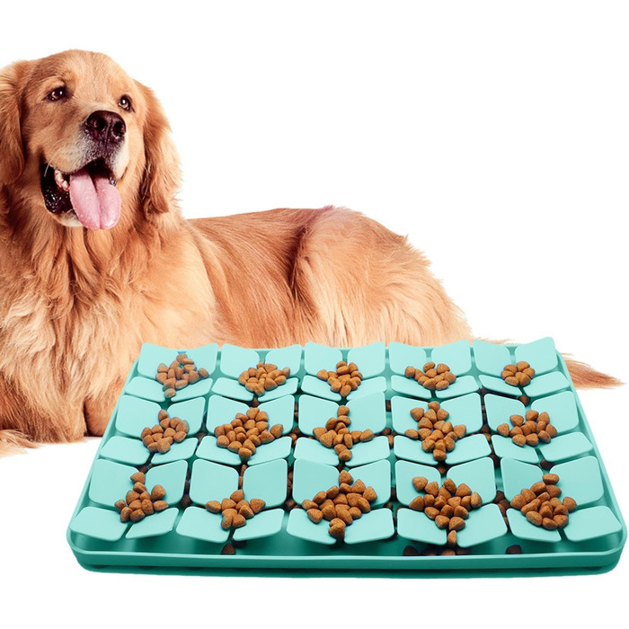 Килимок для ласощів для собак з силікону з розширеннями, килимок-ліззер для собак, зменшує нудьгу, зелений