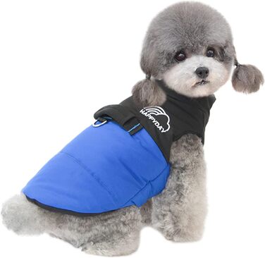 PETCUTE Зимовий теплий нашийник для собак, водонепроникний, для малих, середніх та великих собак, з отвором для повідка, ідеальний для зими, осені, весни (L, блакитний)