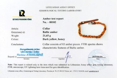Нашийник для собак з бурштину Amber Neck, ручна робота, натуральний балтійський бурштин, справжня шкіра, регульований, подарункова упаковка, 40-45 см