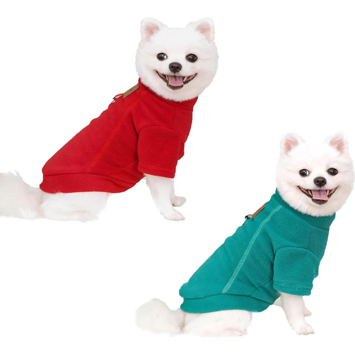 Теплий та м'який пуловер з флісу для собак, стильний пуловер для цуценят, розмір S-XL, одяг для маленьких собак, зимова куртка для цуценят, з D-пою, можна прати в пральній машині