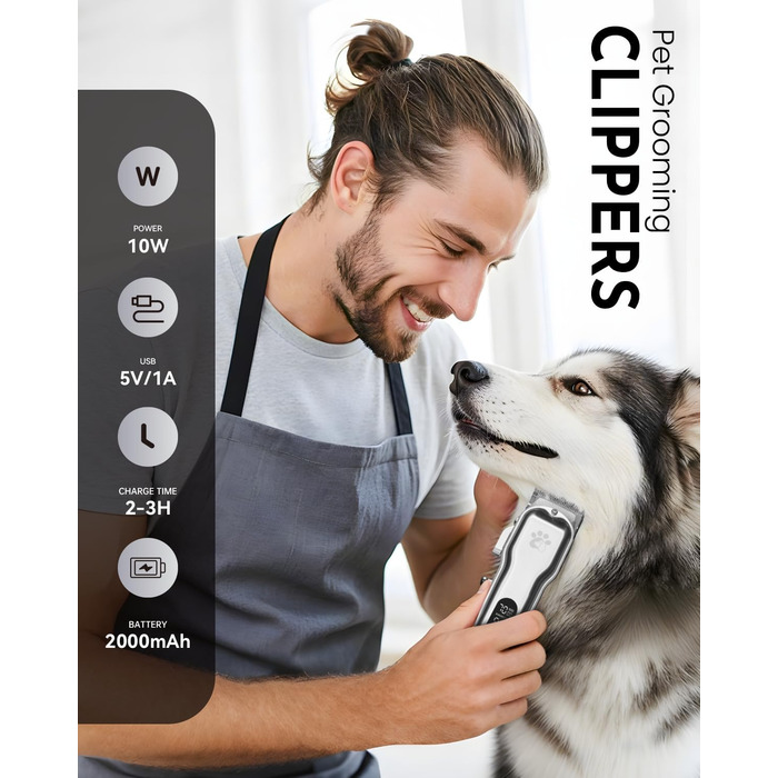 Професійна машинка для стрижки волосся Coldspot - для густого волосся, бездротова, з LED-дисплеєм, тиха, з металевим корпусом