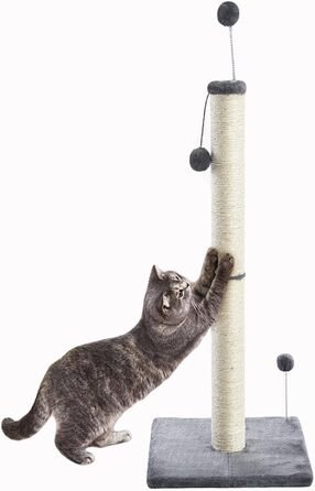 Котяча дряпка XXL 97 см: міцна колона з сизалю, м'який плюш, іграшковий м'ячик
