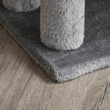 PawHut Cat Stairs Pet Stairs Сходи для собак 3 сходинки з іграшковим м'ячем Плюш сірий 45x40x48см для котів та собак