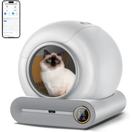 Автоматичний лоток для котів Katzenklo Selbstreinigend 68L з APP-керуванням, великий для 2 котів, низький вхід