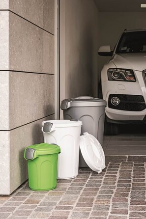 Тонечка для корму Kreher XL: 46 літрів, пластик PP, сіра, 44,5x40x61 см