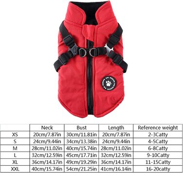 Зимова куртка для маленьких собак: тепла, вітро- та водонепроникна, двостороння куртка для собак з блискавкою, зелена (червона), розмір L