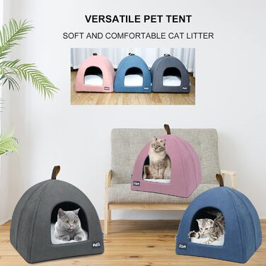 Будиночок-лежак PETCUTE для великих котів і собак, знімна подушка, м'яка котяча печера, прана, не ковзає