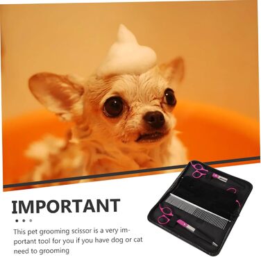 Професійні вигнуті ножиці для грумінгу собак POPETPOP з нержавіючої сталі, закруглені кінчики для безпечного догляду за шерстю вдома та в салоні