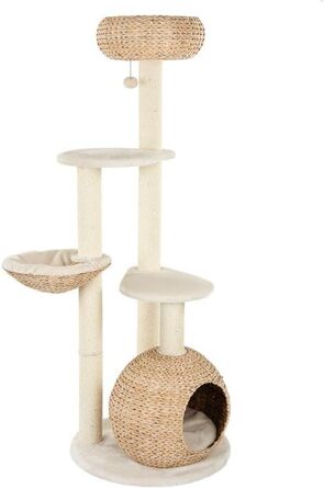 Дерево для котів ZooPlus Laguna з місцями для відпочинку з рогожу, довгі сизалеві стовпчики, висота 160 см