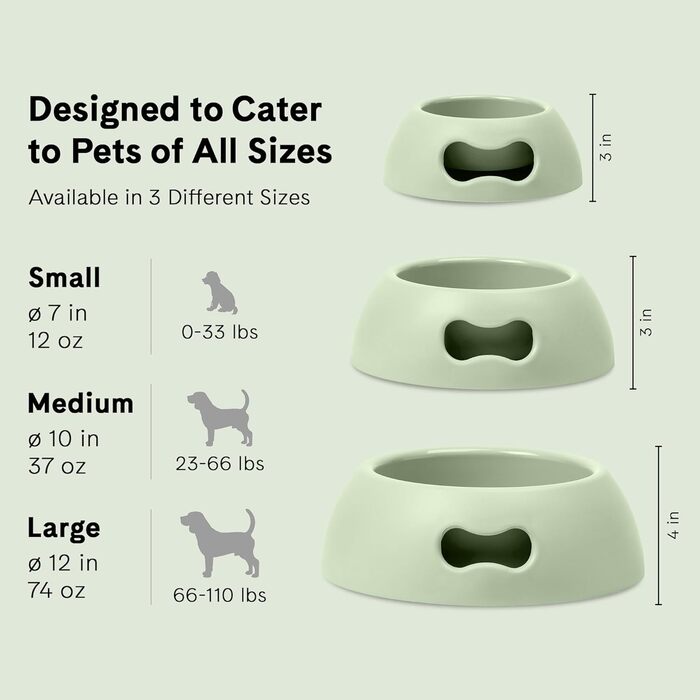 Миска для собак UNITED PETS Pappy, екологічна, Made in Italy, 350 мл, зелена