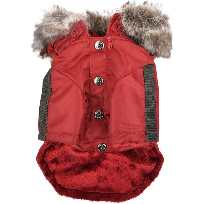 Пупа - Тепла куртка для собак середніх та маленьких порід - Брок - Aquaarin (S, Червоний)
