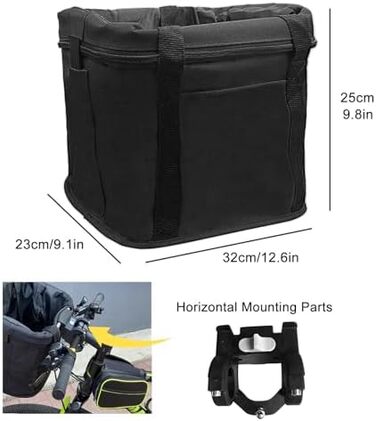 Складаний велосипедний кошик для тварин, знімний кріплення на кермо, для собак та котів, швидке кріплення, чорний