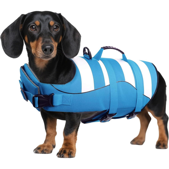 Спасальний жилет для собак, блакитний, розмір S, для джек-рассел, чихуахуа, французький бульдог, лабрадор - ASENKU