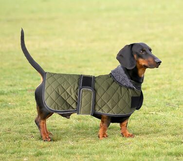 MOREZI Зимовий теплий зимовий одяг для собак Такса - Водонепроникний пуловер для собак з вовняним утеплювачем та регульованими ременями, теплий зимовий одяг для маленьких собак на вулиці - Зелений, L (довжина спини: 47-50 см), Зелений (XS (довжина спини: 